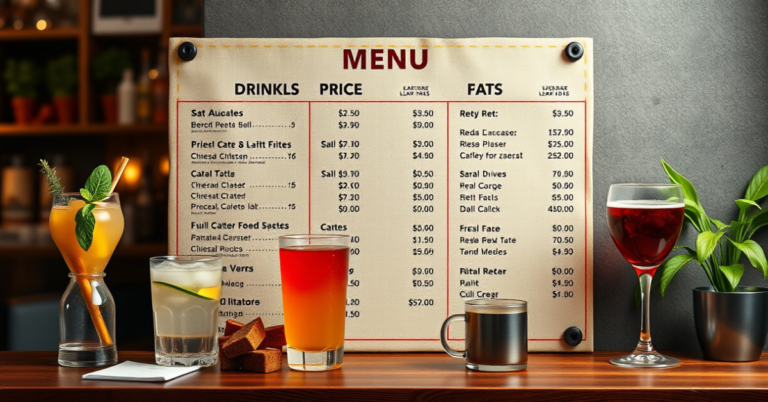 Canvas Drinks Menu With Prices For 2026