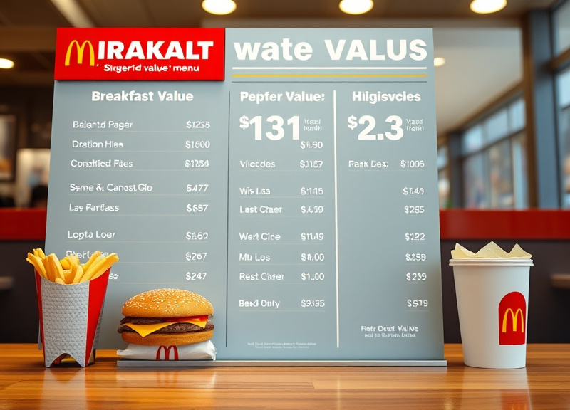 Breakfast Value Menu